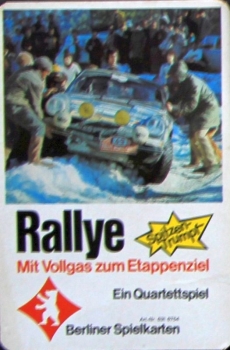 Berliner Spielkarten "Rallye - Mit Vollgas zum Etappensieg" 1972 Cardgame (0117)